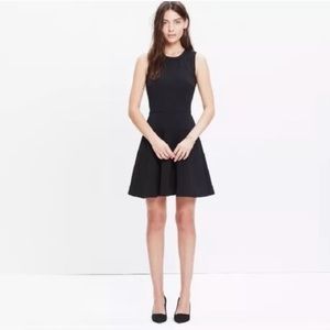 Madewell Lace Inset Anywhere Fit Flare Black Dress